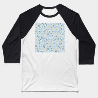 summer flowers and swedish flags on light blue Baseball T-Shirt